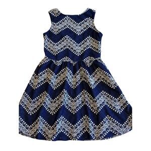 Xhilaration Blue Lace Chevron Mini Dress Cutout Tulip Back Boho Cottage Coquette